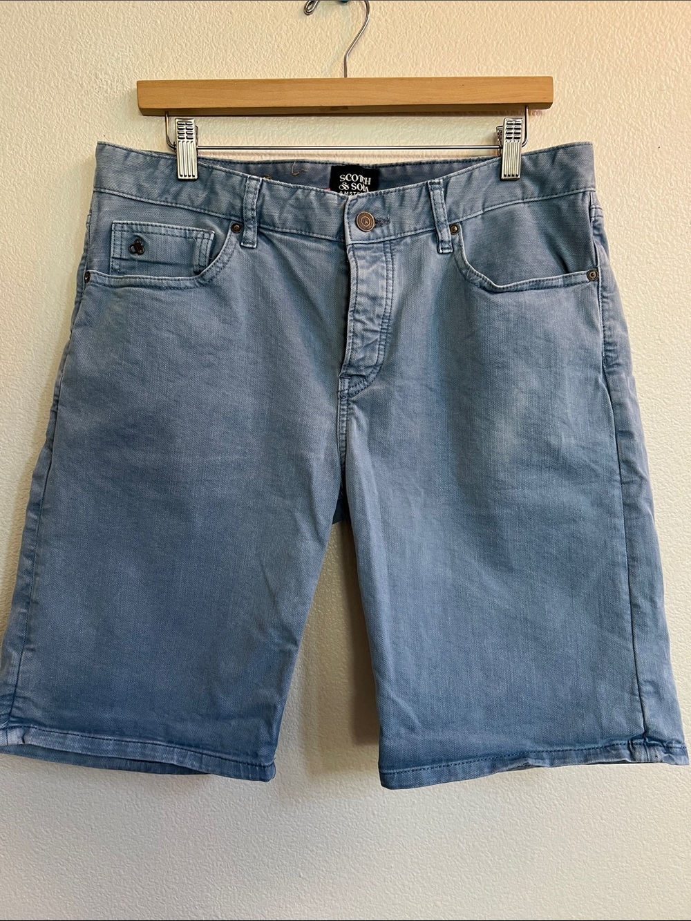 SCOTCH & SODA Ralston Denim Shorts Slim Fit Button-Up Fly Blue Men's Size 34